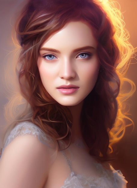 Peinture du visage d'une belle femme, Portrait d'une belle femme.