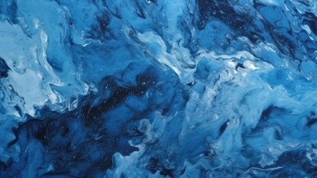 Une peinture à l'eau bleue avec le mot océan dessus