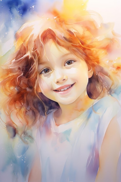 Peinture à l'eau d'une peinture d'une jeune fille