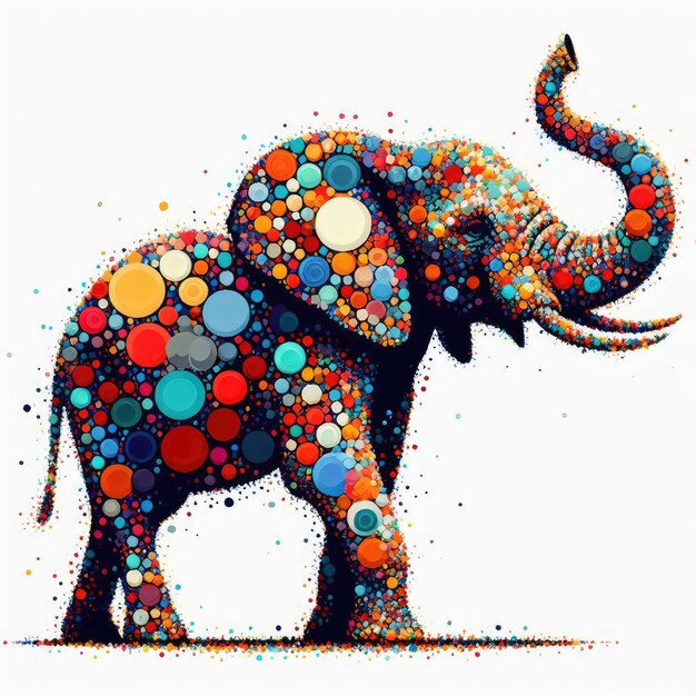 Photo une peinture d'un éléphant avec les mots 