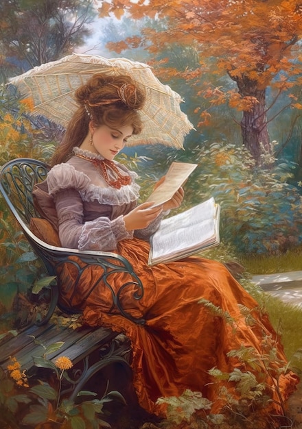 une peinture d'une femme lisant un livre et le livre s'intitule " l'artiste "