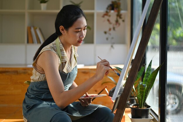 Photo peinture d'une femme sur toile