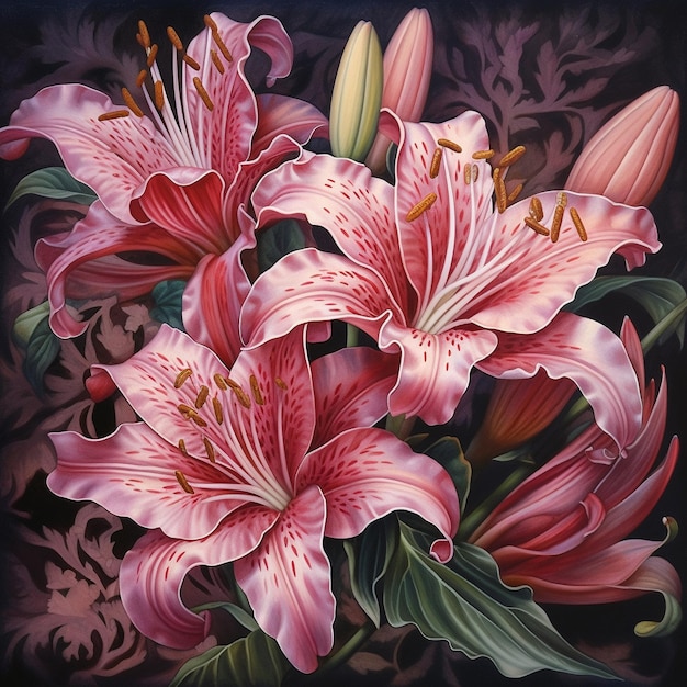 une peinture d'une fleur avec les lettres " hibiscus " dessus.