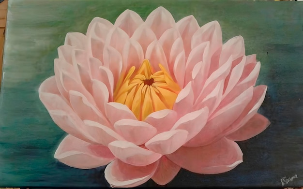 peinture de fleur de lotus rose ai générée