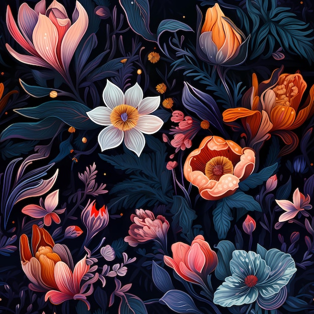 une peinture de fleurs de la collection par personne.