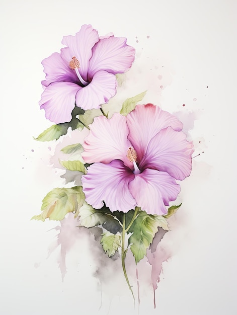 une peinture de fleurs avec le mot hibiscus dessus