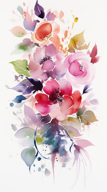 Une peinture de fleurs qui dit 'printemps' dessus