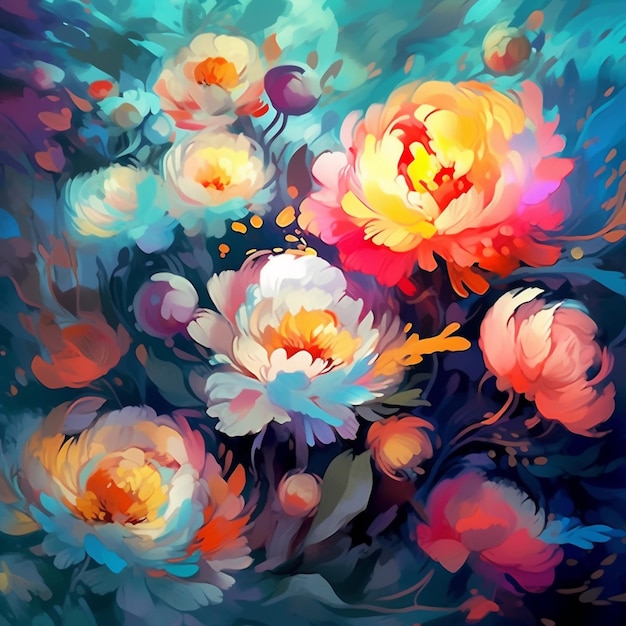 Une peinture de fleurs qui s'appelle une fleur