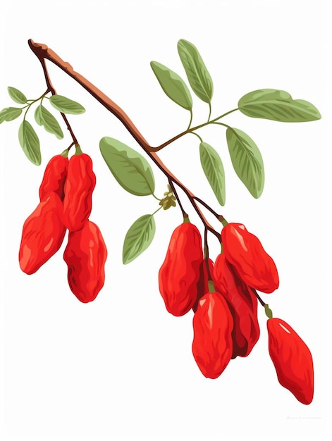 Photo une peinture de fleurs rouges avec des feuilles vertes