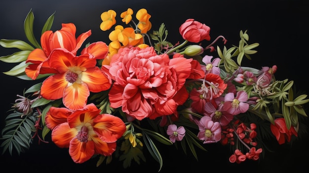 Peinture florale hyperréaliste
