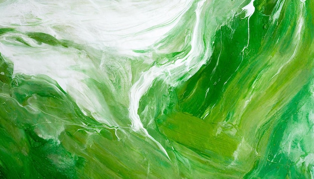 Peinture fluide abstraite verte texture d'art liquide peinture acrylique ou à l'huile motif de marbre