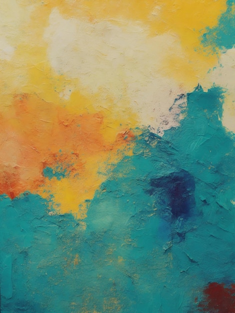 Une peinture d'un fond abstrait bleu et orange