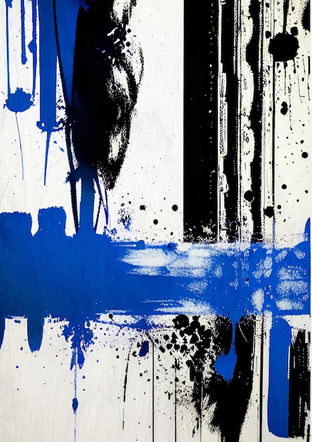 Peinture de fond abstraite à l'encre noire et blanche