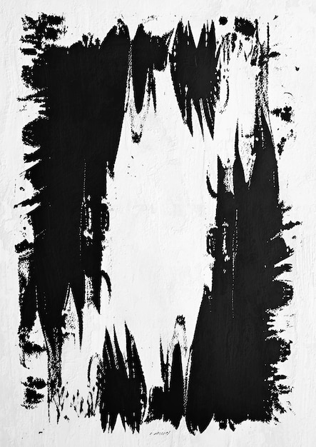 Peinture de fond abstraite à l'encre noire et blanche