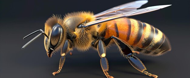 Peinture de fond en HD 8K de l'abeille Image photographique de stock