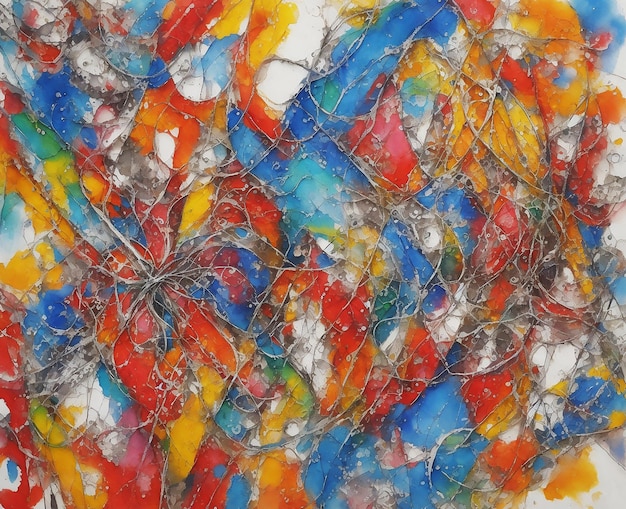 peinture de fond miracle géométrique coloré en métal recyclé abstrait sur papier image aquarelle HD