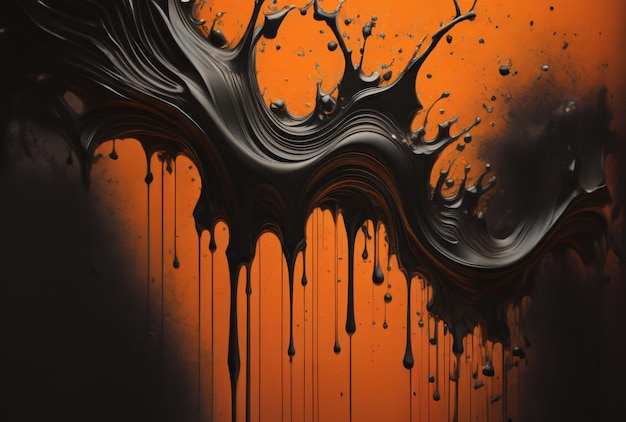 Une peinture sur fond noir et orange avec les mots " le mot " dessus.