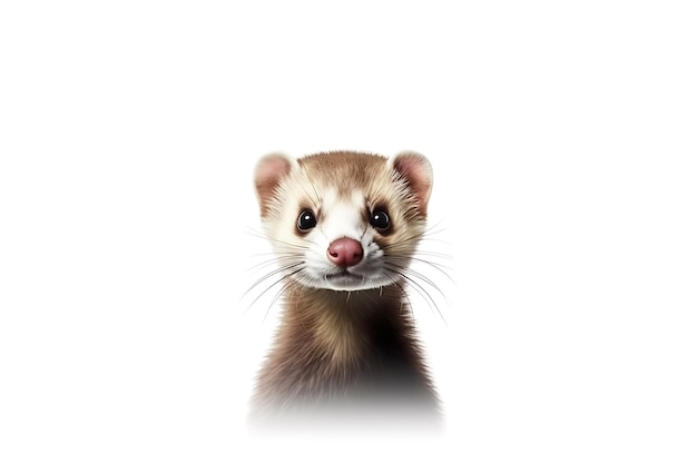 Une peinture d'un furet sur un fond blanc.