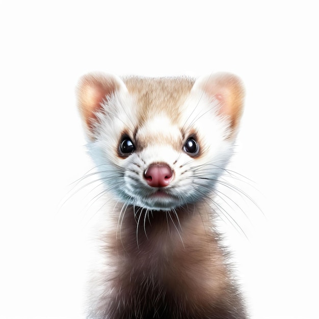 Une peinture d'un furet avec un nez rose