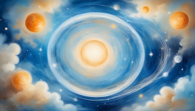 une peinture d'une galaxie avec l'univers en arrière-plan