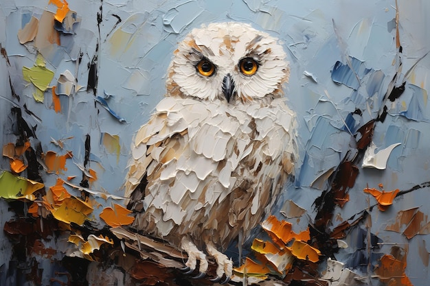 une peinture d'un hibou par personne