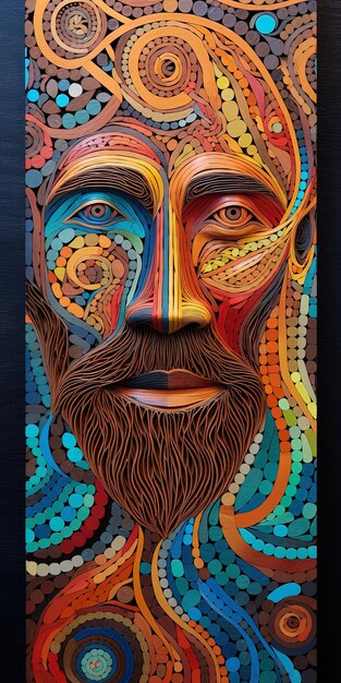 Photo une peinture d'un homme avec une barbe et une barbe