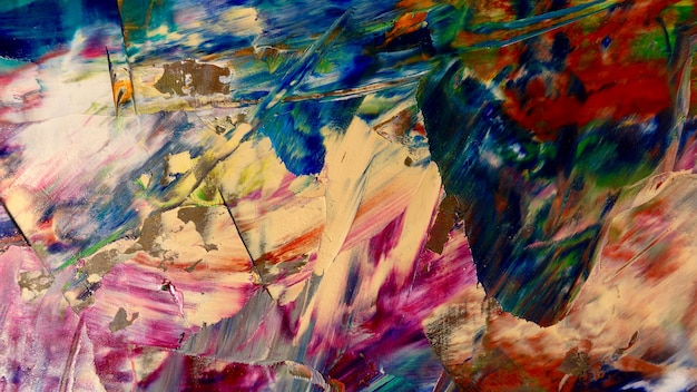 Peinture à l'huile abstraite colorée sur toile