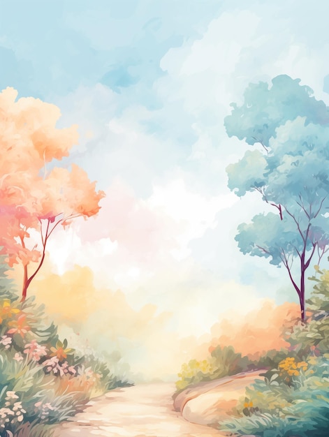 Peinture à l'huile abstraite de paysages naturels colorés au pastel avec des fleurs de prairie Arrière-plan esthétique