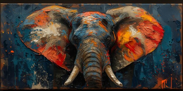 Peinture à l'huile d'un artiste éléphant collection de peintures d'animaux pour la décoration et l'intérieur