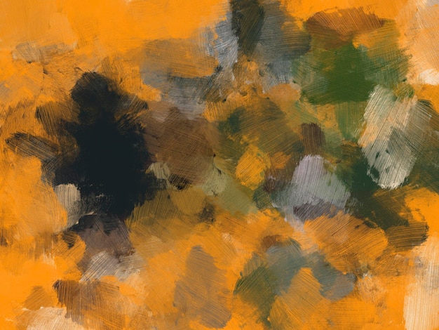 Peinture à l'huile colorée pinceau abstrait jaune