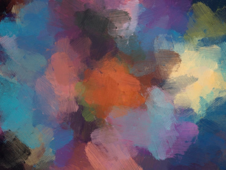 Photo peinture à l'huile colorée à pinceau arrière-plan abstrait