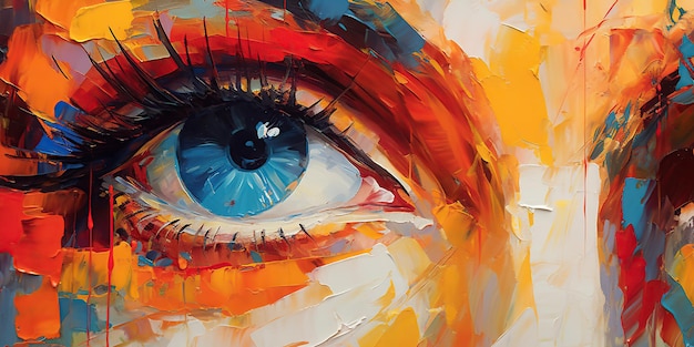 peinture à l'huile image abstraite des yeux blocage abstrait