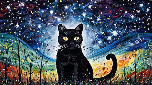 peinture d'illustration de chat