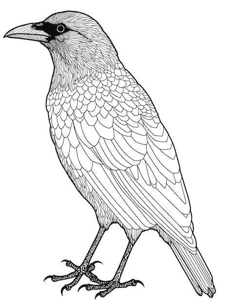 Peinture d'une image de corbeau