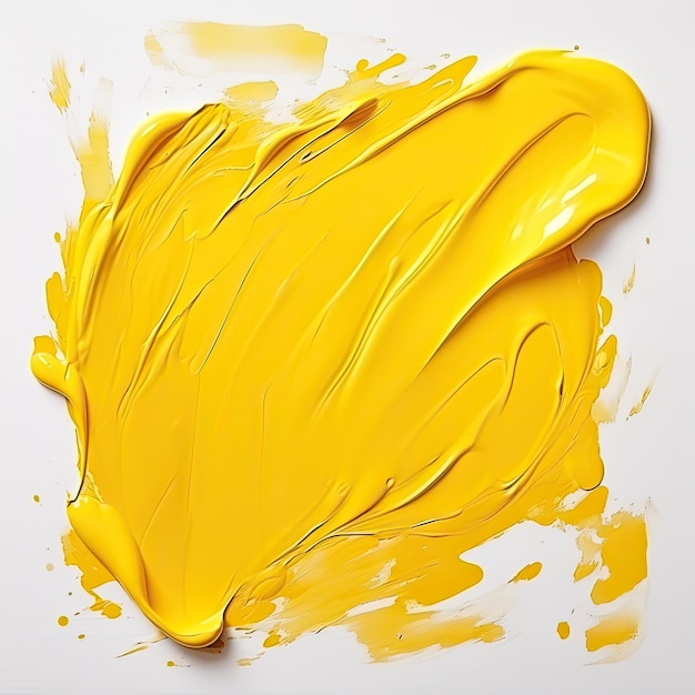 une peinture jaune sur une surface blanche