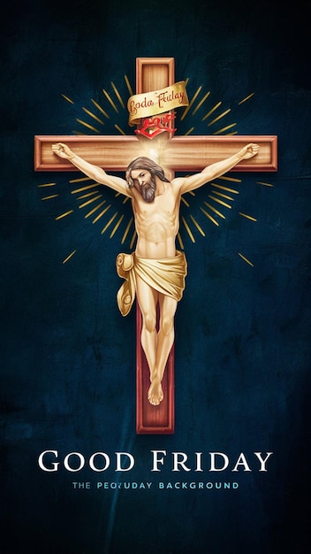 une peinture de jésus sur une croix avec les mots jésus sur la croix