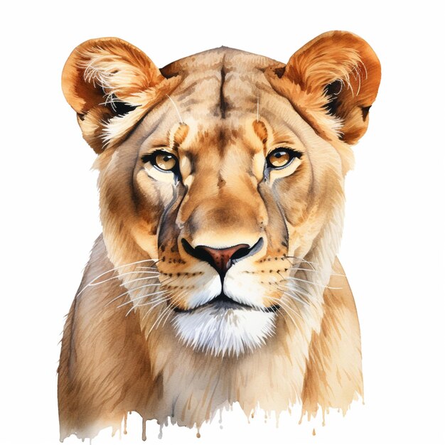 peinture d'un lion avec un fond blanc