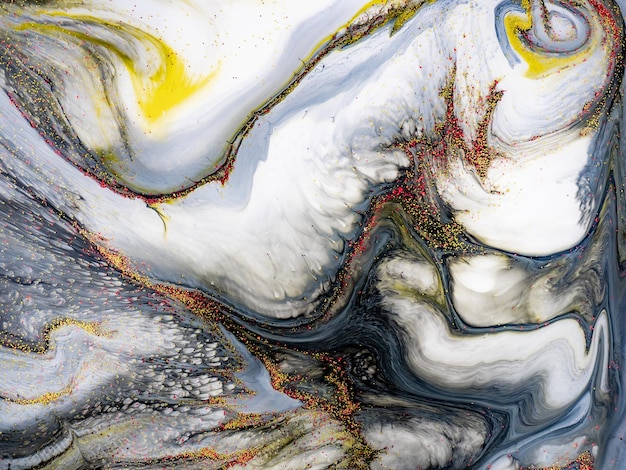 Peinture liquide abstraite en mouvement avec des détails en marbre pour les créations artistiques