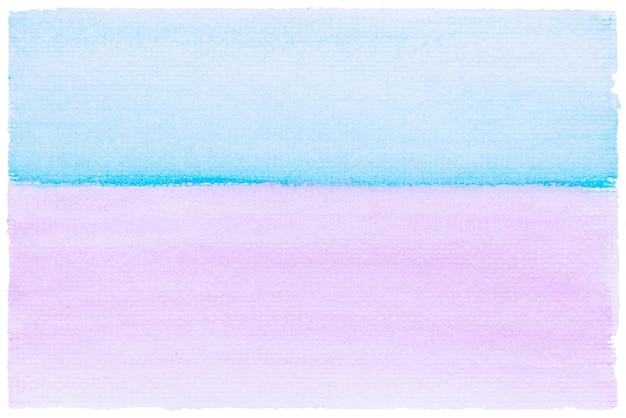 Peinture à la main aquarelle bleue et rose sur fond blanc