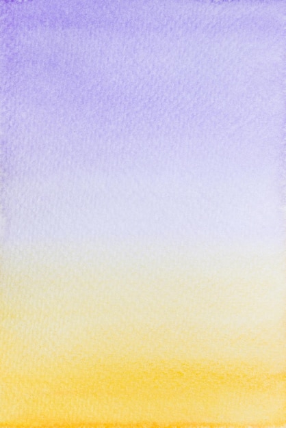 Peinture à la main aquarelle violette et jaune sur fond de papier