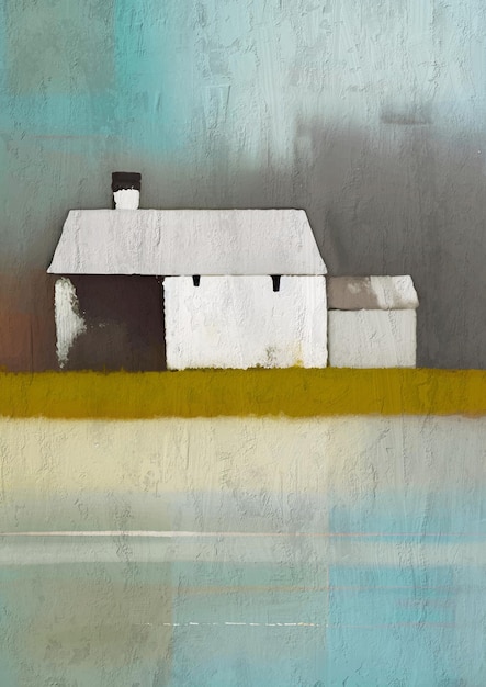 Peinture de maison de campagne abstraite rustique