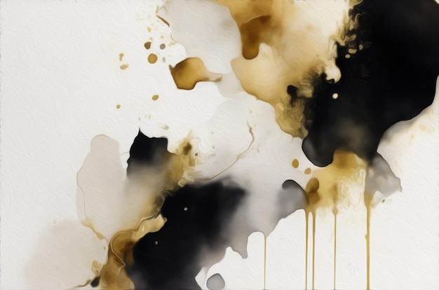 Peinture en marbre de couleur à l'huile sur fond de couleurs mélangées noir et blanc doré