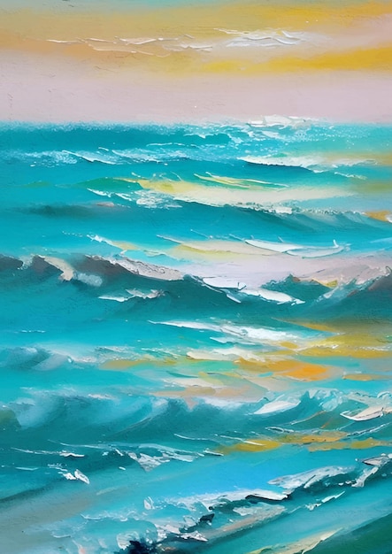 Peinture de la mer aux couleurs pastel