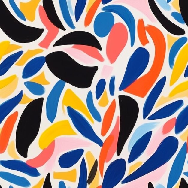 une peinture d'un motif abstrait coloré avec un ai génératif noir