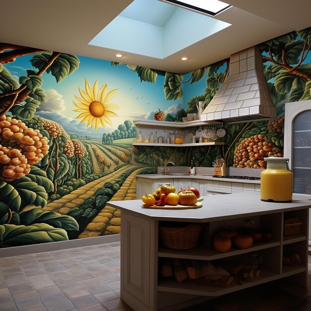 Photo peinture murale 3d pour la cuisine