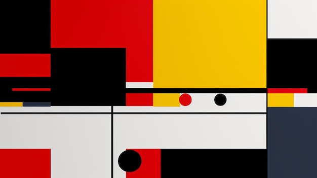 Photo peinture murale géométrique minimaliste inspirée par de stijl art