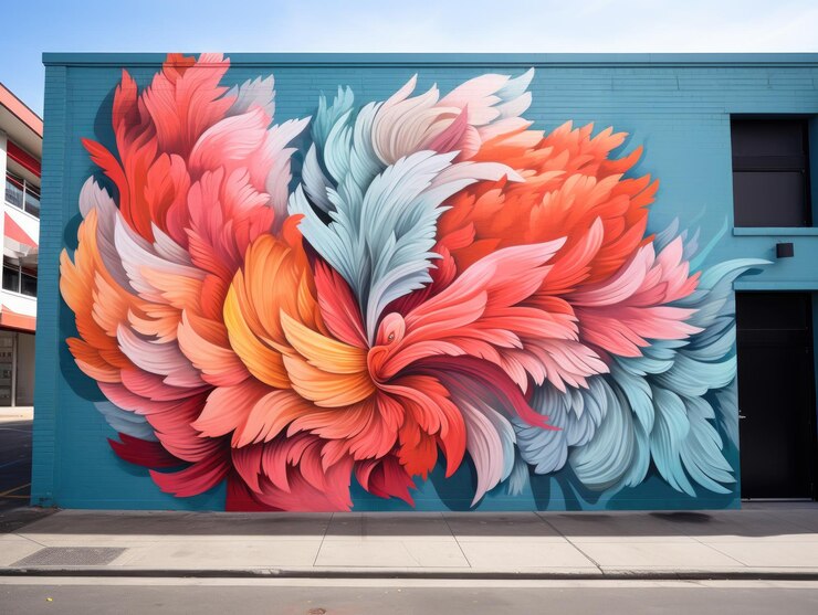 Photo une peinture murale d'un oiseau sur un mur
