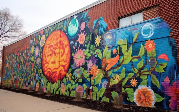 Peinture murale scolaire pour la Journée de la Terre