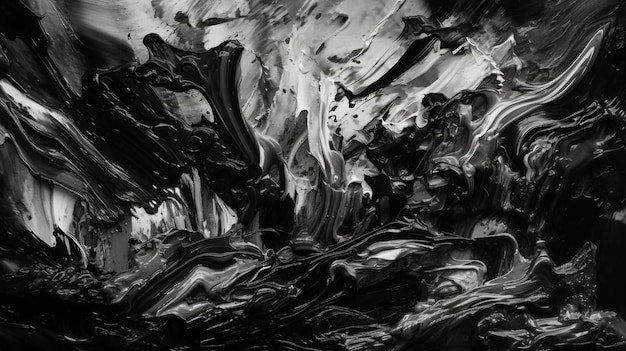 Peinture en noir et blanc d'une vague avec le mot sur itgenerative ai