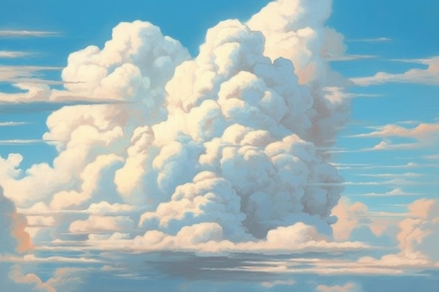 Photo une peinture de nuages dans le ciel